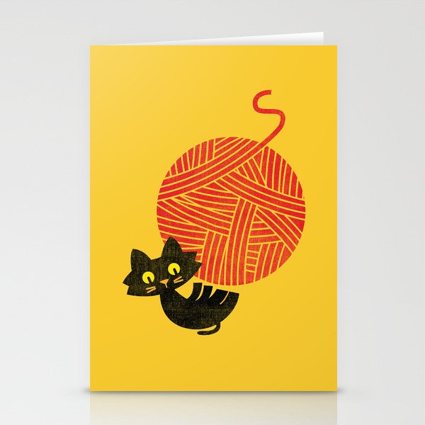 Fitz - Happiness (cat and yarn) Stationery Cards