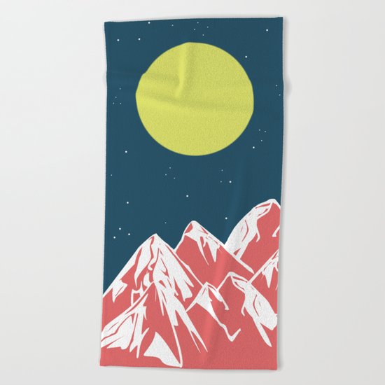galactic mountains Beach Towel
