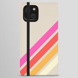Weija - Classic 70s Minimal Style Retro Summer Vibes Stripes iPhone Wallet Case