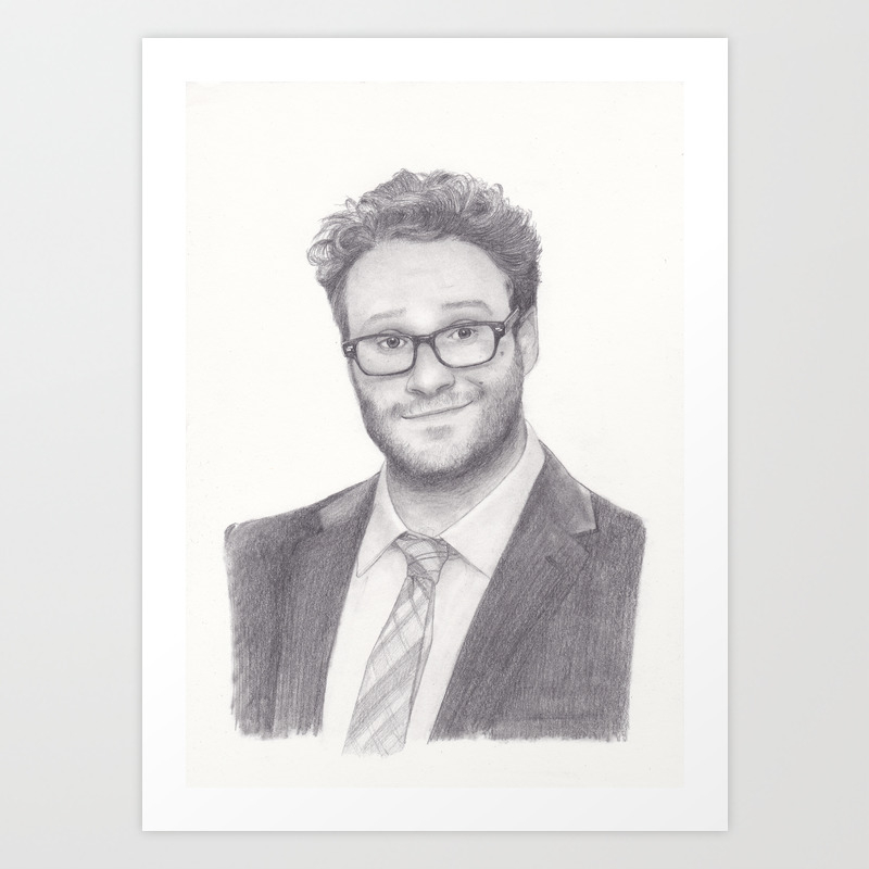 Seth Rogen Pencil Drawing Art Print By Moii Arts Society6