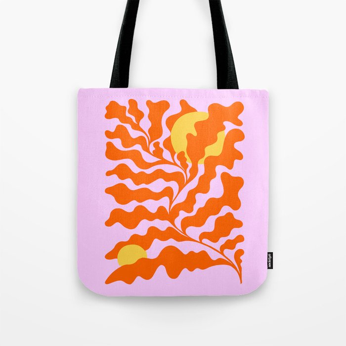 Matisse cut-outs - Pink & Orange Leaf on Sun Tote Bag