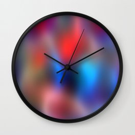 Jagged Pixels Creative Designs Red and Blue Gradient Blur Wall Clock
