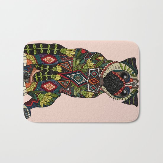 pug love pale dogwood Bath Mat