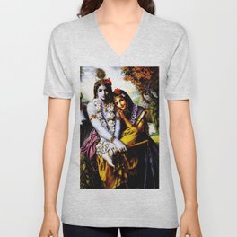 Hindu Krishna 3 V Neck T Shirt