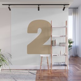 2 (Tan & White Number) Wall Mural