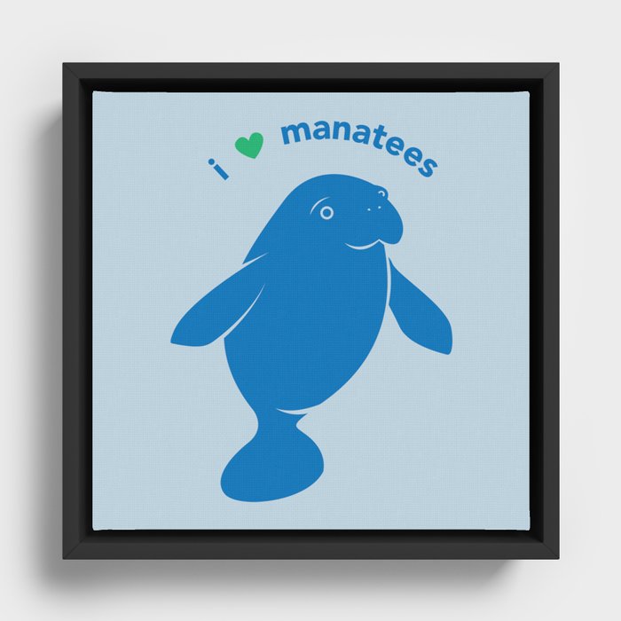 I love Manatees Framed Canvas | Animals, Nature, Vector, Childrens