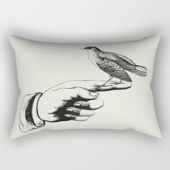 Bird in the Hand Rectangular Pillow
