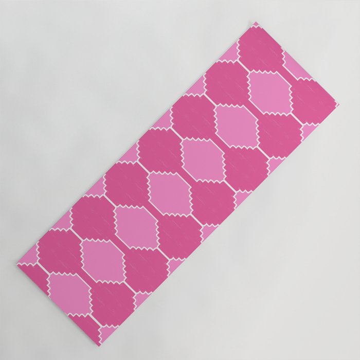 Feminine Pink Southwest Kilim Pattern Yoga Mat
