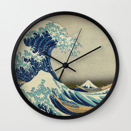 The Classic Japanese Great Wave off Kanagawa Print by Hokusai Wall Clock