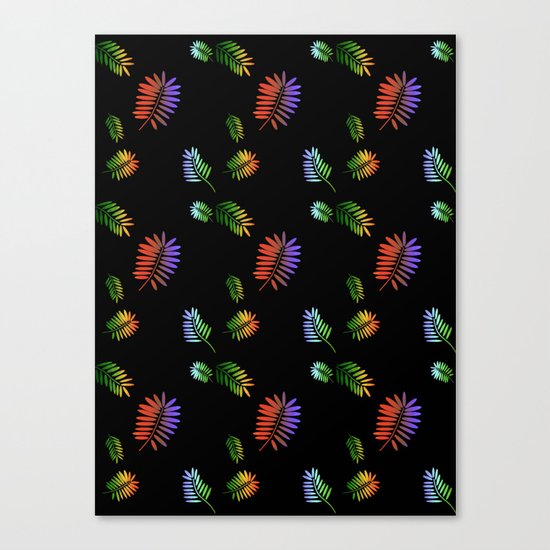 Tropical Palm Black Canvas Print