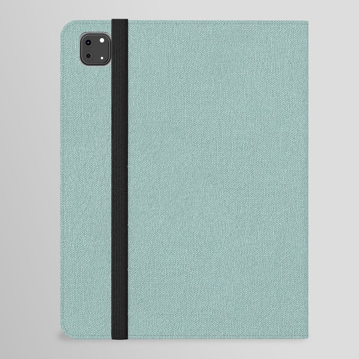 Duck Egg Blue Color Linen Texture iPad Folio Case