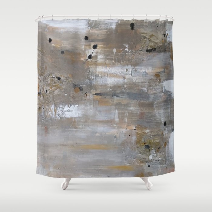 Silver And Gold Abstract Shower Curtain By Melaniab Society6