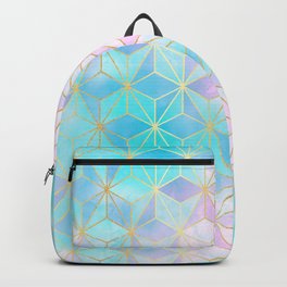 Iridescent Glass Geometric Pattern Backpack