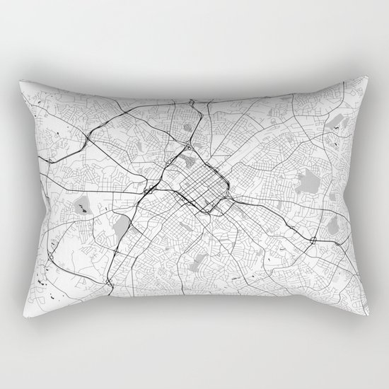 Charlotte Map Gray Rectangular Pillow