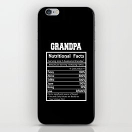 Grandpa Nutritional Facts Funny iPhone Skin