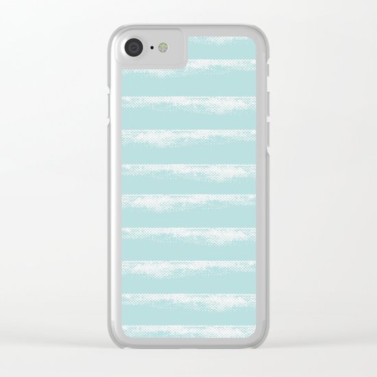 Irregular Stripes Mint Clear iPhone Case