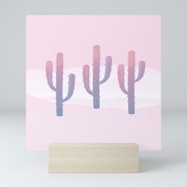 Dreamy Pastel Cacti Design Mini Art Print