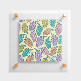 JUICY GRAPES FRESH RIPE FRUIT in BRIGHT SUMMER COLORS ON CREAM Floating Acrylic Print