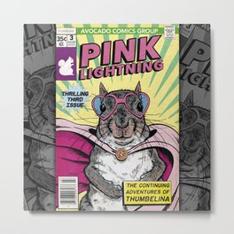 Little Thumbelina Girl: Pink Lightning #3 Metal Print