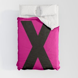 Letter X (Black & Magenta) Comforter