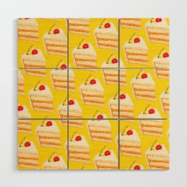 Tropical Cake Pattern - Yellow Wood Wall Art