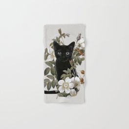 Cat With Flowers Hand & Bath Towel