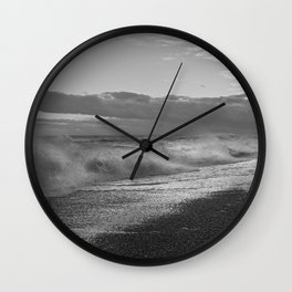 Storm Force Waves At Hythe Beach Wall Clock
