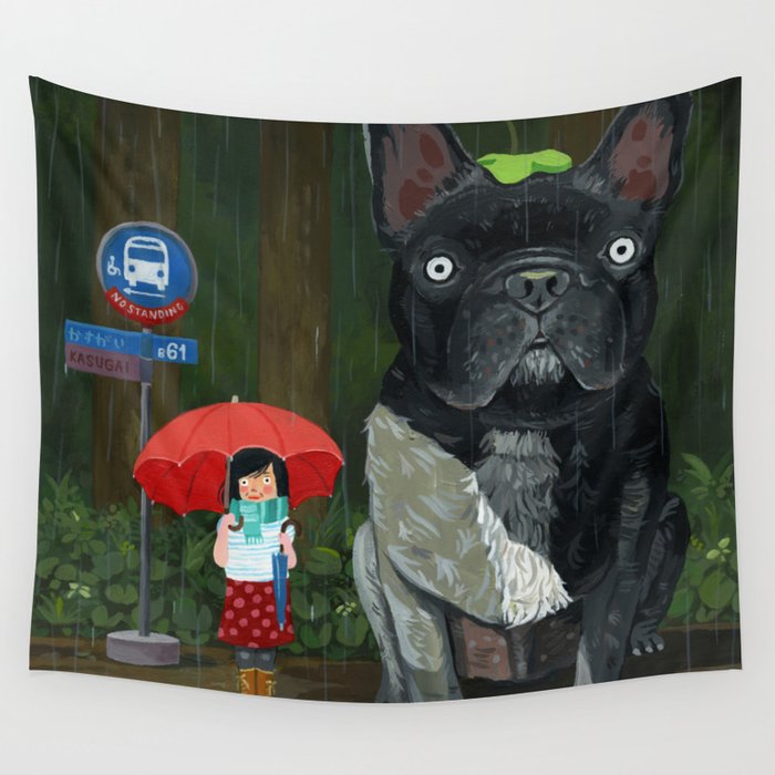 "My French Bull Chubu"  Wall Tapestry