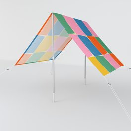 Flux Modern Check Colorful Grid Pattern in Rainbow Pop Colors Sun Shade