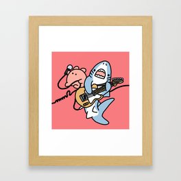 Let's Rock - kawaii shark & flapjack octopus Framed Art Print