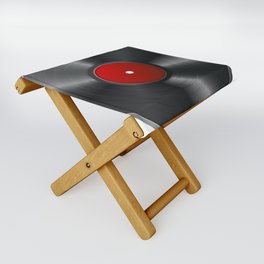 Black And Red Retro Music Vynil High Resolution Folding Stool