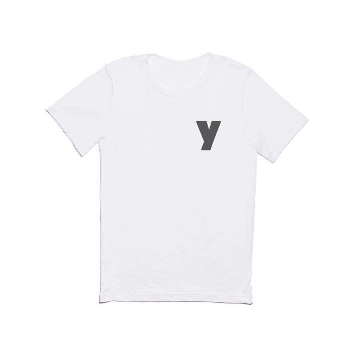 y (Grey & White Letter) T Shirt