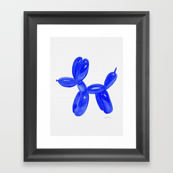 Balloon Dog Navy Blue  Framed Art Print