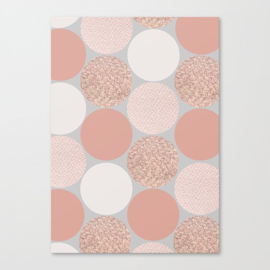 Rose Gold Dots Canvas Print
