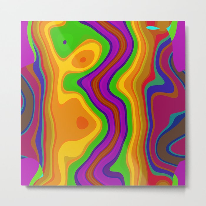 Colorful fluid vertical lines Metal Print