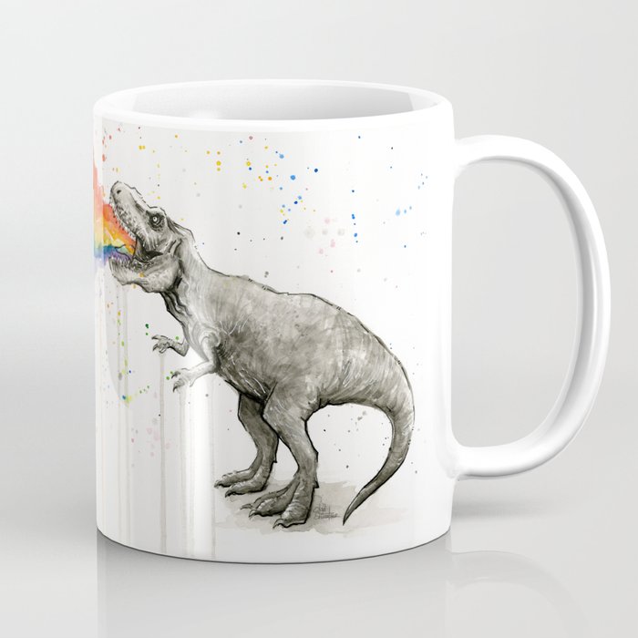T-Rex Dinosaur Vomits Rainbow Kaffeebecher