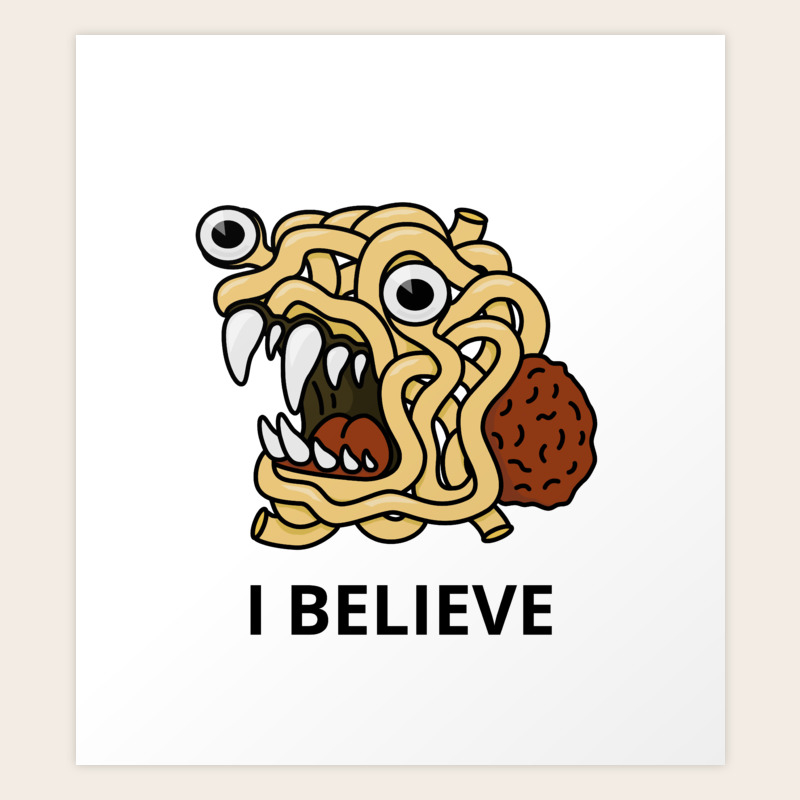 the flying spaghetti monster art print by karenre
