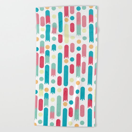 Geometric Rain Beach Towel