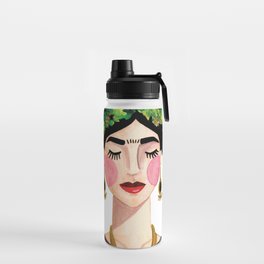 Floral Frida - Gray Water Bottle