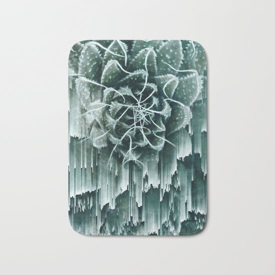 Succulent Glitches Bath Mat