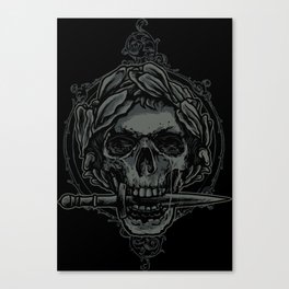 Caesar Skull With Knife Canvas Print