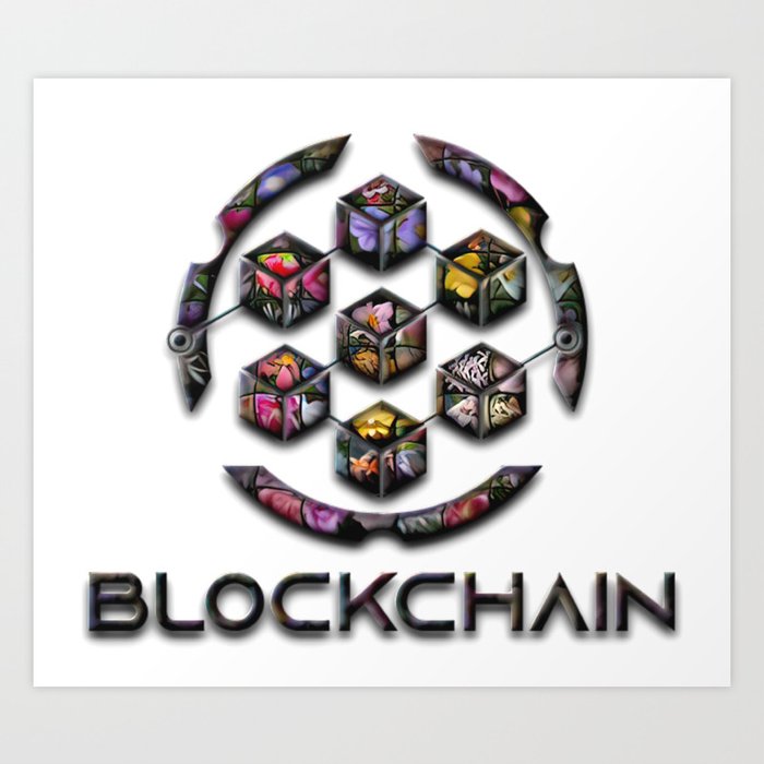Blockchain With Flowers Art Print