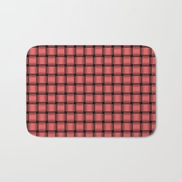 Small Light Red Weave Bath Mat | Weavepattern, Digital, Interlaced, Figurative, Other, Pattern, Graphicdesign, Redweave, Ribbon, Weave 