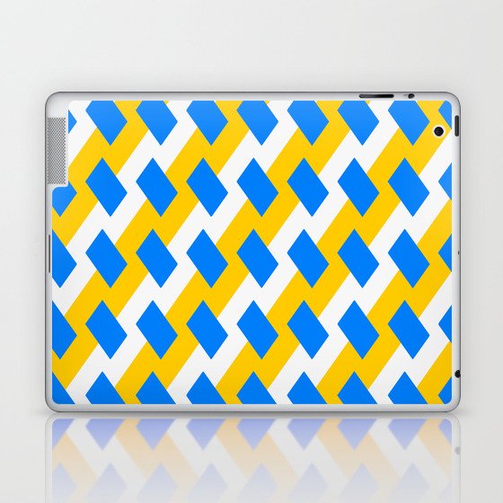 Patterns Abstract Blue Yellow White Laptop & iPad Skin
