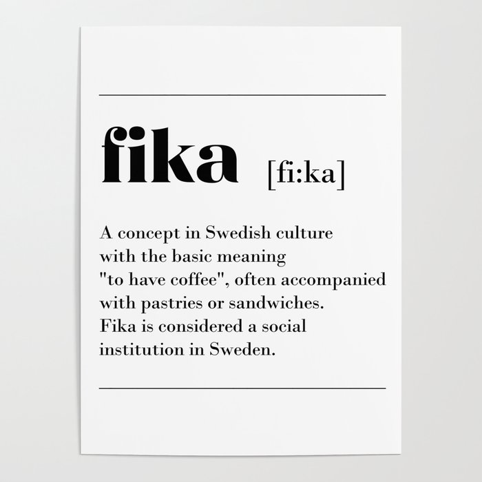 Fika swedish coffe break tradition Poster