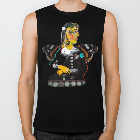 Mona Dora Lisa Maar Collage 1 Biker Tank