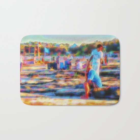 Summer fun at the beach Bath Mat