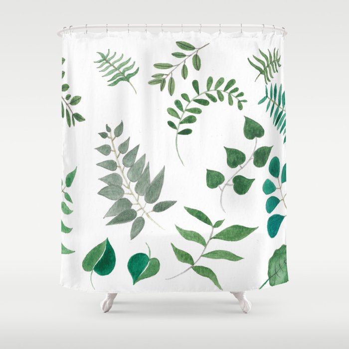 Leaves (Watercolor) - "Please don't leaf me" Shower Curtain