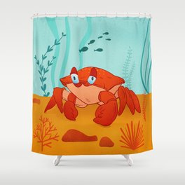 Sea crab children's cartoon illustration Shower Curtain