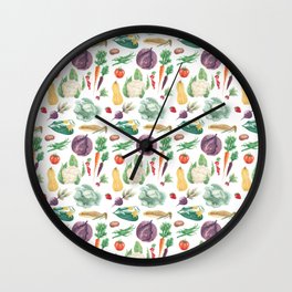 Watercolor vegetables Wall Clock
